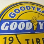 Vintage Goodyear Tires Sign – Porcelain Gas Pump Station Sign - Image 5