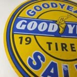 Vintage Goodyear Tires Sign – Porcelain Gas Pump Station Sign - Image 6