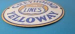 Vintage Greyhound Yelloway Porcelain – Bus Line Company News Gas Pump Sign - Image 11