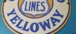 Vintage Greyhound Yelloway Porcelain – Bus Line Company News Gas Pump Sign - Image 12