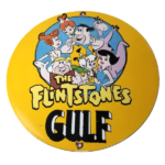 Vintage Gulf Gasoline Sign – Flintstones Porcelain Advertising Gas Pump Sign