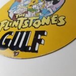 Vintage Gulf Gasoline Sign – Flintstones Porcelain Advertising Gas Pump Sign - Image 10