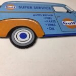 Vintage Gulf Gasoline Sign – Gas Motor Oil Service Truck Pump Porcelain Sign - Image 11