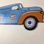 Vintage Gulf Gasoline Sign – Gas Motor Oil Service Truck Pump Porcelain Sign - Image 13