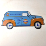 Vintage Gulf Gasoline Sign – Gas Motor Oil Service Truck Pump Porcelain Sign - Image 15