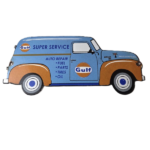 Vintage Gulf Gasoline Sign – Gas Motor Oil Service Truck Pump Porcelain Sign - Image 2