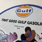 Vintage Gulf Gasoline Sign – Mickey Mouse Porcelain Gas Pump Station Sign - Image 12