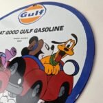 Vintage Gulf Gasoline Sign – Mickey Mouse Porcelain Gas Pump Station Sign - Image 13
