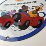 Vintage Gulf Gasoline Sign – Mickey Mouse Porcelain Gas Pump Station Sign - Image 14
