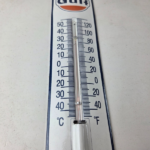 Vintage Gulf Racing Sign – Gas Service Pump Ad Sign on Porcelain Thermometer - Image 6