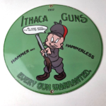 Vintage Gun Sign – Ithaca Firearm Sales Porcelain Gas Oil Pump Advertising Sign - Image 15