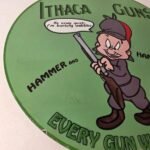 Vintage Gun Sign – Ithaca Firearm Sales Porcelain Gas Oil Pump Advertising Sign - Image 6