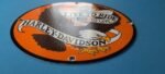 VINTAGE HARLEY DAVIDSON MOTORCYCLE PORCELAIN GAS BIKE BAR SHIELD BALD EAGLE SIGN - Image 11