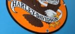 VINTAGE HARLEY DAVIDSON MOTORCYCLE PORCELAIN GAS BIKE BAR SHIELD BALD EAGLE SIGN - Image 7