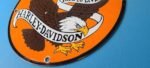 VINTAGE HARLEY DAVIDSON MOTORCYCLE PORCELAIN GAS BIKE BAR SHIELD BALD EAGLE SIGN - Image 10