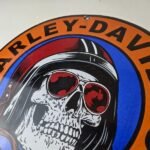 Vintage Harley Davidson Motorcycle Sign – Speed Built Gas Pump Porcelain Sign - Image 11