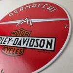 Vintage Harley Davidson Motorcycles Sign – Aermacchi Porcelain Gas Pump Sign - Image 13