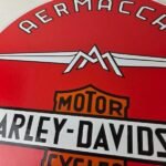 Vintage Harley Davidson Motorcycles Sign – Aermacchi Porcelain Gas Pump Sign - Image 3