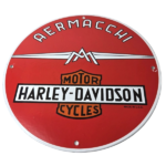 Vintage Harley Davidson Motorcycles Sign – Aermacchi Porcelain Gas Pump Sign - Image 2