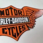 Vintage Harley Davidson Motorcycles Sign – Biker Wings Service Gas Ad Sign - Image 11