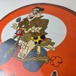 Vintage Harley Davidson Motorcycles Sign – Flintstones Porcelain Gas Pump Sign - Image 12