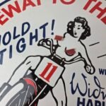 Vintage Harley Davidson Motorcycles Sign – Gateway West Gas Pump Porcelain Sign - Image 3