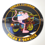 Vintage Harley Davidson Motorcycles Sign – Neon Pink Panther Porcelain Gas Sign - Image 15