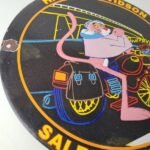 Vintage Harley Davidson Motorcycles Sign – Neon Pink Panther Porcelain Gas Sign - Image 6