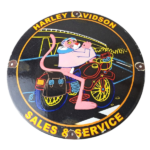 Vintage Harley Davidson Motorcycles Sign – Neon Pink Panther Porcelain Gas Sign
