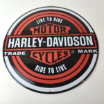 Vintage Harley-Davidson Motorcycles Sign – Porcelain Live to Ride Gas Pump Sign - Image 15