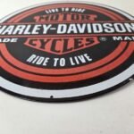 Vintage Harley-Davidson Motorcycles Sign – Porcelain Live to Ride Gas Pump Sign - Image 10