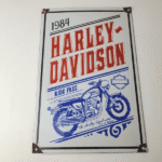 Vintage Harley Davidson Motorcycles Sign – Ride Free 84 Porcelain Gas Pump Sign - Image 12
