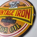Vintage Harley Davidson Motorcycles Sign – Vintage Iron Motor Oil Gas Pump Sign - Image 12