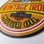 Vintage Harley Davidson Motorcycles Sign – Vintage Iron Motor Oil Gas Pump Sign - Image 13