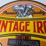 Vintage Harley Davidson Motorcycles Sign – Vintage Iron Motor Oil Gas Pump Sign - Image 3