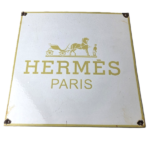 Vintage Hermes Luxury Fashion Sign – Porcelain Store Display Gas Pump Sign - Image 2