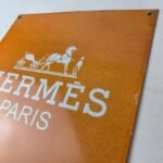 Vintage Hermes Sign – Luxury Fashion Porcelain Store Display Gas Pump Sign - Image 12