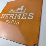 Vintage Hermes Sign – Luxury Fashion Porcelain Store Display Gas Pump Sign - Image 13