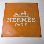 Vintage Hermes Sign – Luxury Fashion Porcelain Store Display Gas Pump Sign - Image 15