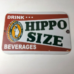 Vintage Hippo Size Porcelain – Gas Pump Drink Big Bottles Soda Beverage Sign - Image 15