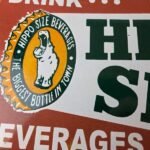 Vintage Hippo Size Porcelain – Gas Pump Drink Big Bottles Soda Beverage Sign - Image 3
