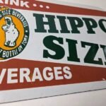 Vintage Hippo Size Porcelain – Gas Pump Drink Big Bottles Soda Beverage Sign - Image 10