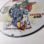 Vintage Honda Hot Rod Sign – Motorcycle Biker Rat Fink Gas Pump Porcelain Sign - Image 14