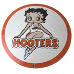Vintage Hooters Sign – Betty Boop Chicken Wing Gas Pump Porcelain Diner Sign