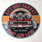 Vintage Hot Rod Shop Sign – Fast & Loud Mechanic Auto Gas Pump Porcelain Sign - Image 12