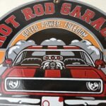 Vintage Hot Rod Shop Sign – Fast & Loud Mechanic Auto Gas Pump Porcelain Sign - Image 3