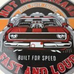 Vintage Hot Rod Shop Sign – Fast & Loud Mechanic Auto Gas Pump Porcelain Sign - Image 4