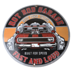 Vintage Hot Rod Shop Sign – Fast & Loud Mechanic Auto Gas Pump Porcelain Sign - Image 2