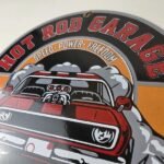 Vintage Hot Rod Shop Sign – Fast & Loud Mechanic Auto Gas Pump Porcelain Sign - Image 8