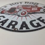 Vintage Hot Rod Shop Sign – Racing Garage Auto Gas Pump Porcelain Sign - Image 11